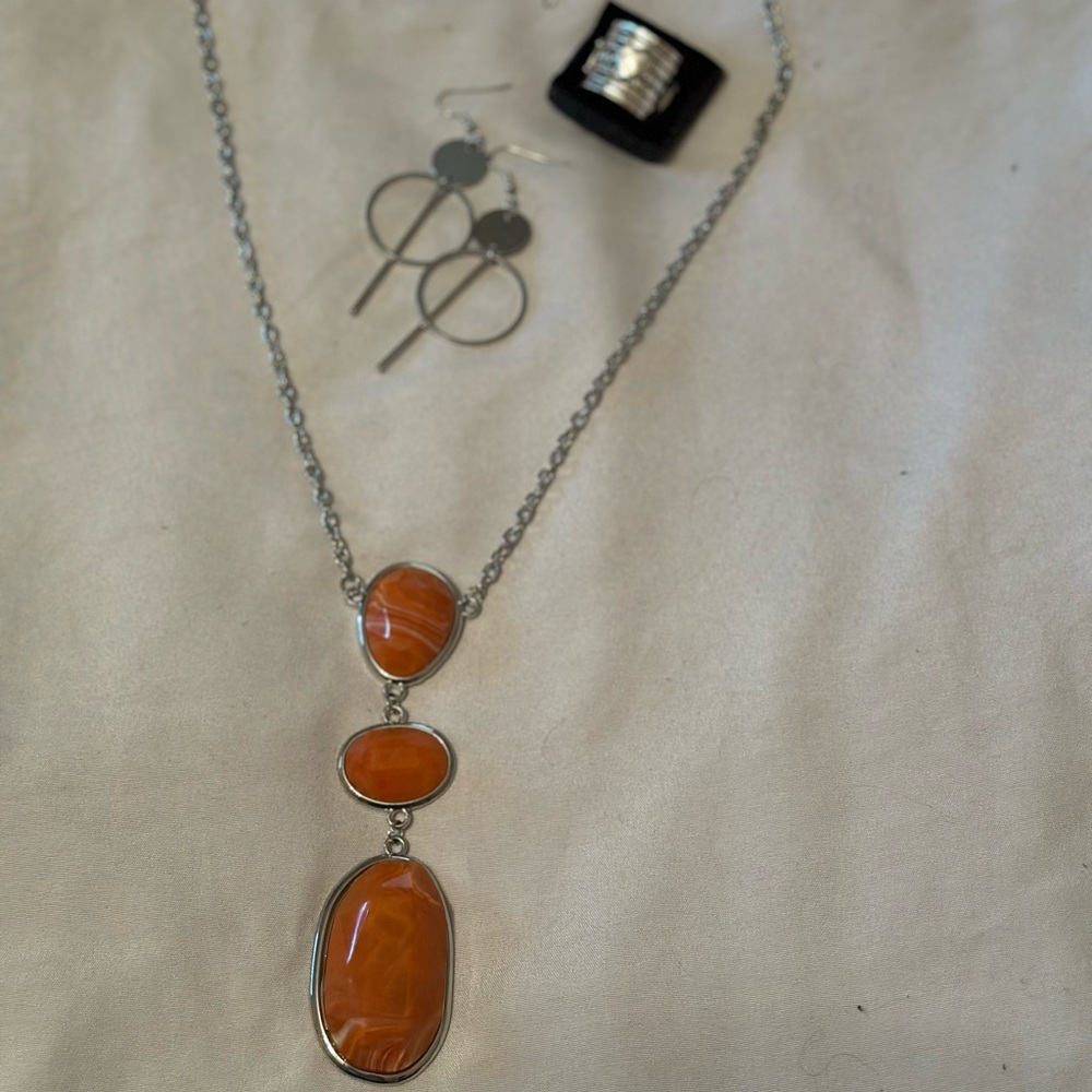Orange and silver set